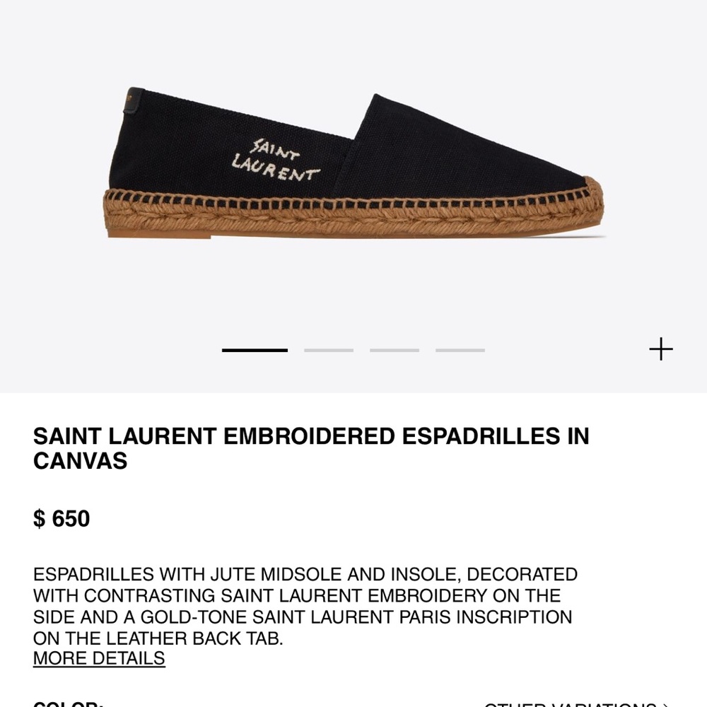 Saint Laurent Canvas Espadrilles